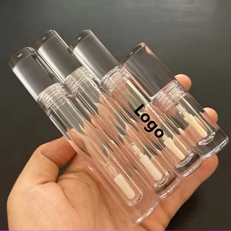 2ml 4ml 5ml 6ml cylinder all clear crystal lip gloss package empty full transparent lipgloss containers wand tube with brush