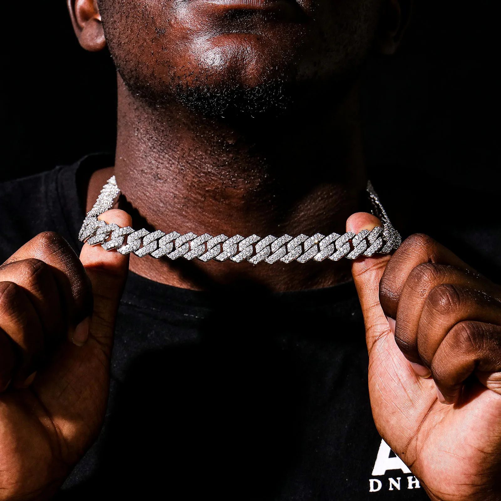 Wholesale 12MM Heavy Cuban Chain Custom Hip Hop Iced Out Jewelry Moissanite Diamond S925 silver Cuban Chain Bracelets Necklaces