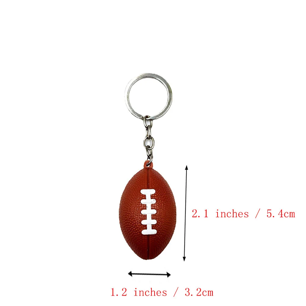 Rugby Balls Keychain Sports Gift Team Souvenir Key Chain Pendant Ellipsoidal Small Rugby Gift For Bags Fans Kids Player Backpack
