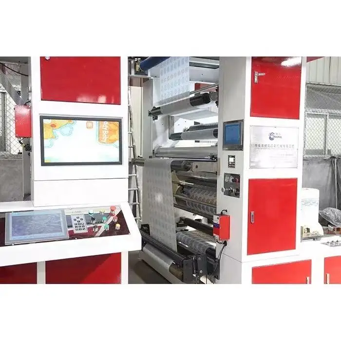 Fully Automatic CI Type 6 colors High Quality Central Drum PVC Film Flexo Printing Machine