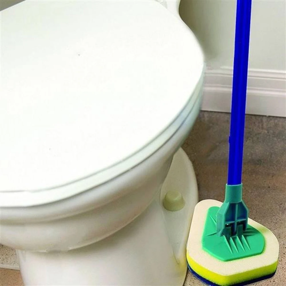 3 IN 1 Telescopic Extendable Handle Cleaning Sponge Brush for Clean Kitchen Bathroom Toilet Tiles Floor & Windows Easy Reach
