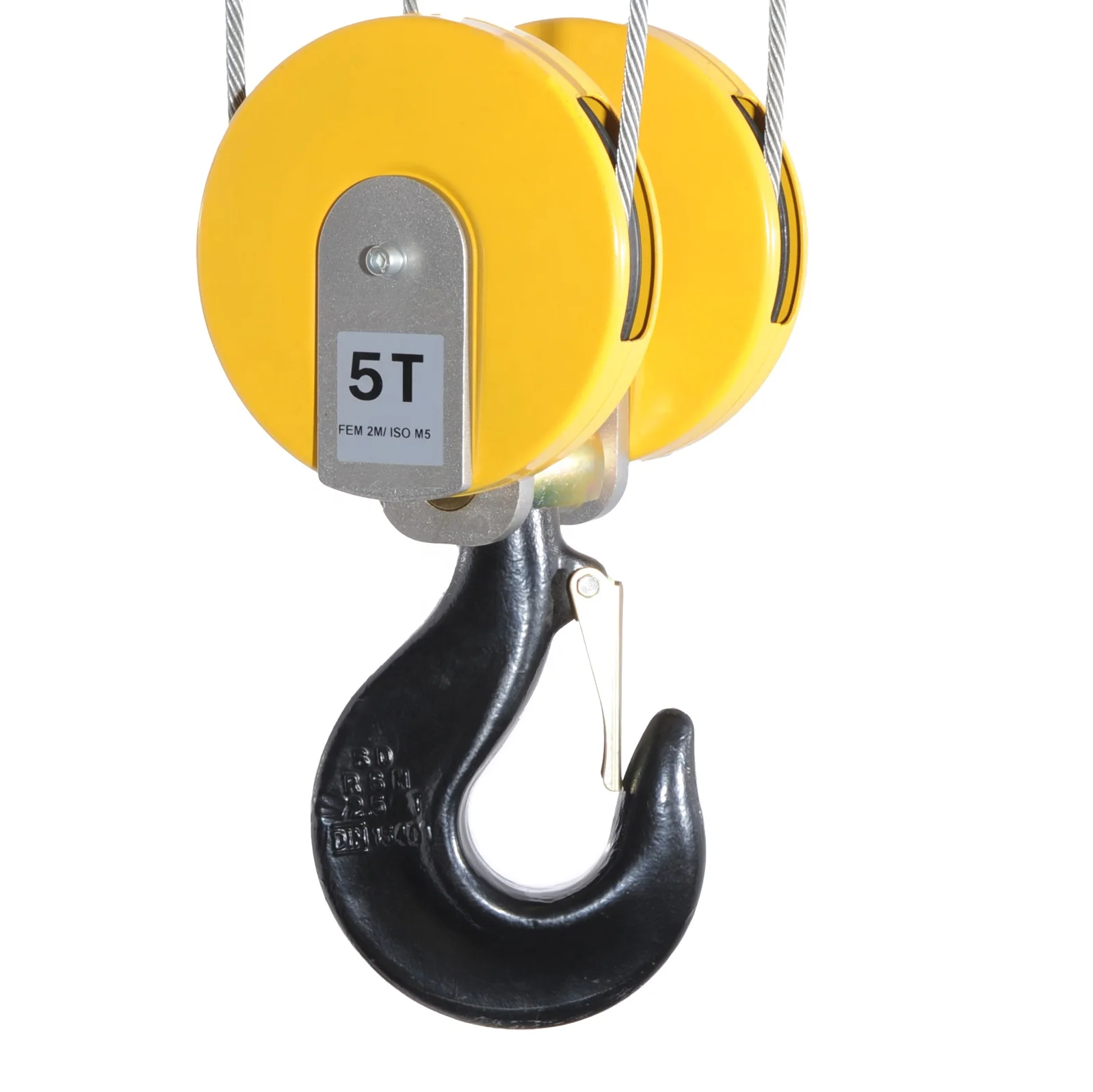 5t crane hook Rope Reeving 4/1 Wire Rope Hoist Hook with Safety Latch