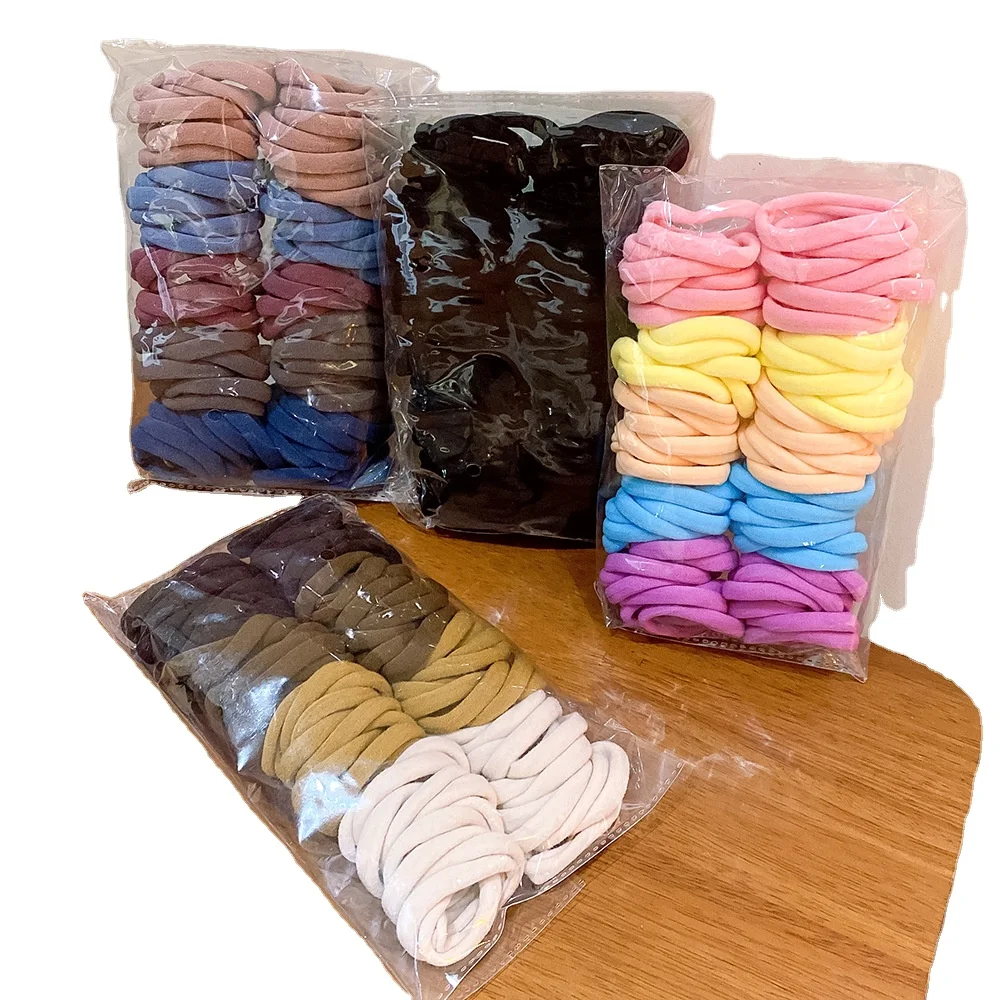 4.5cm Seamless Colorful Black Elastic Hair Ties Headband Hair Rubber Band for Thick Curly Hair Accessories
