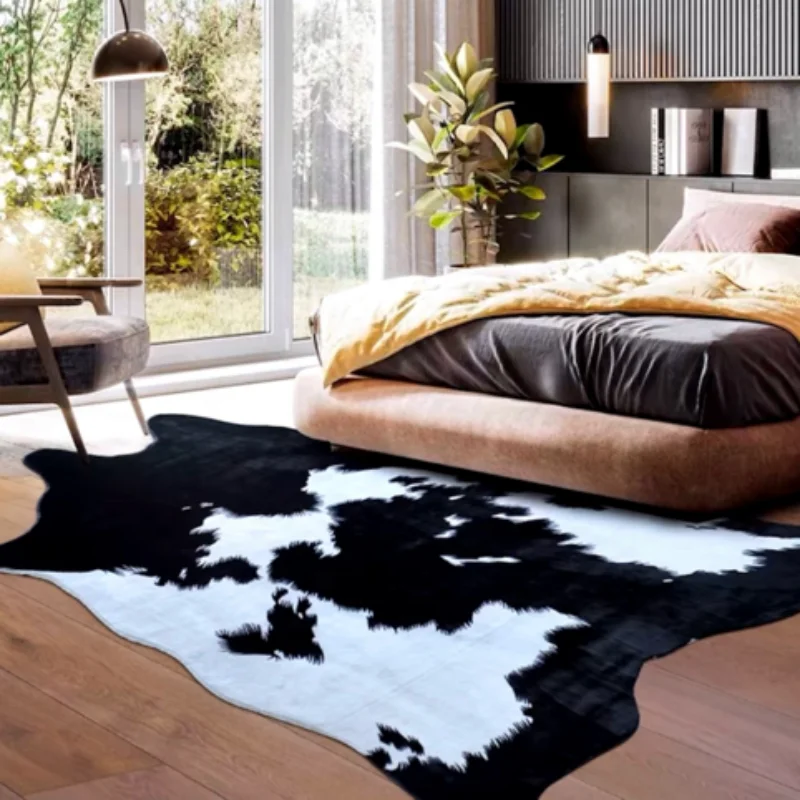 Simulation cowhide zebra pattern carpet Nordic American living room bedroom entranceway shaped floor mats gifts