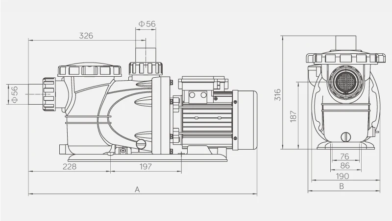 Функция STARMATRIX таймер может быть добавлена 2hp бассейн насос