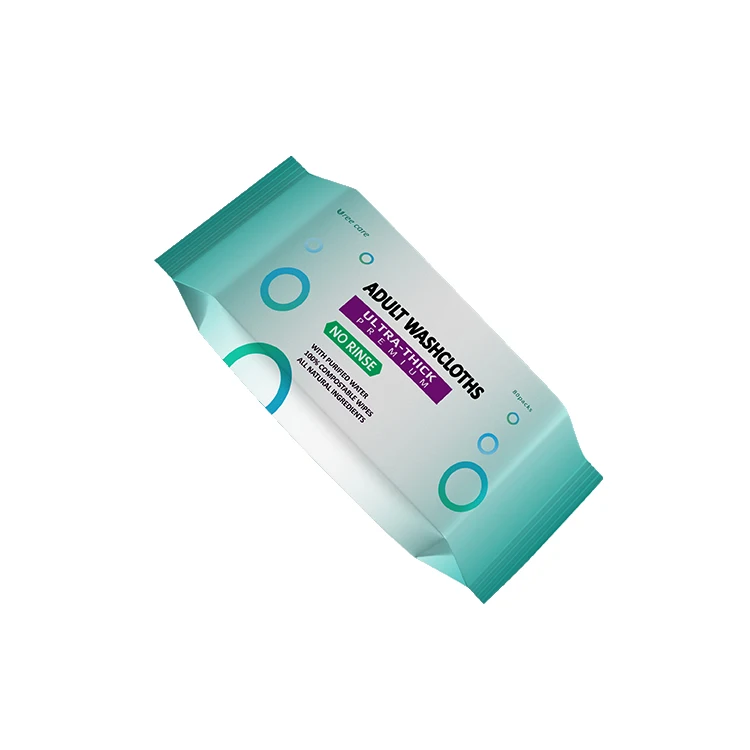 Non Irritating Adult Cloth Wipes With Aloe Vera & Lanolin For Sensitive Skin Disposable Premoistened Washcloths