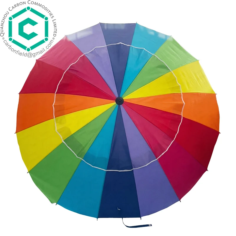 48inch 16 Ribs Rainbow Big Beach Umbrella/ Outdoor Umbrella