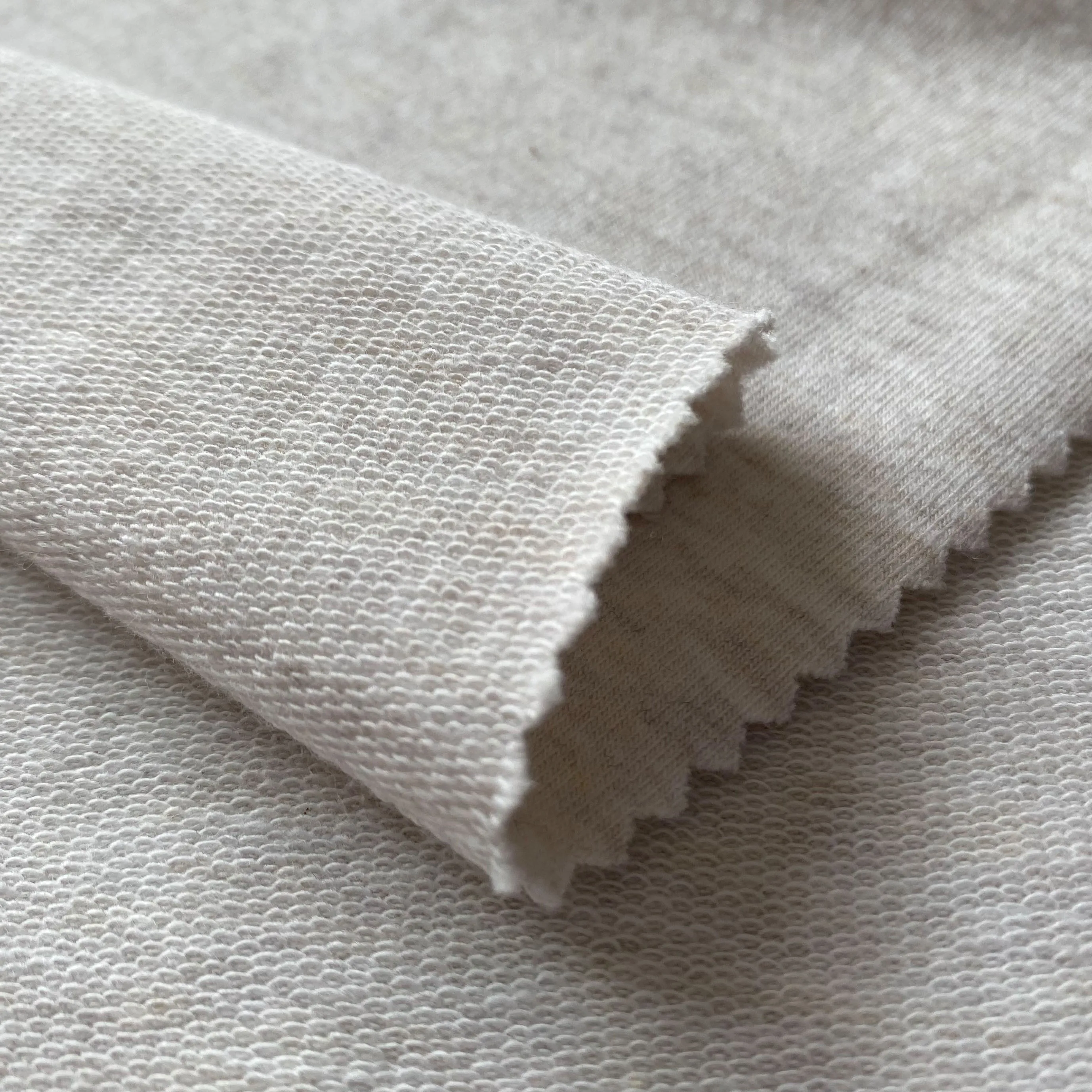 
245gsm CVC hoodie spandex fish scale small terry knitted fabric sportswear fabric 