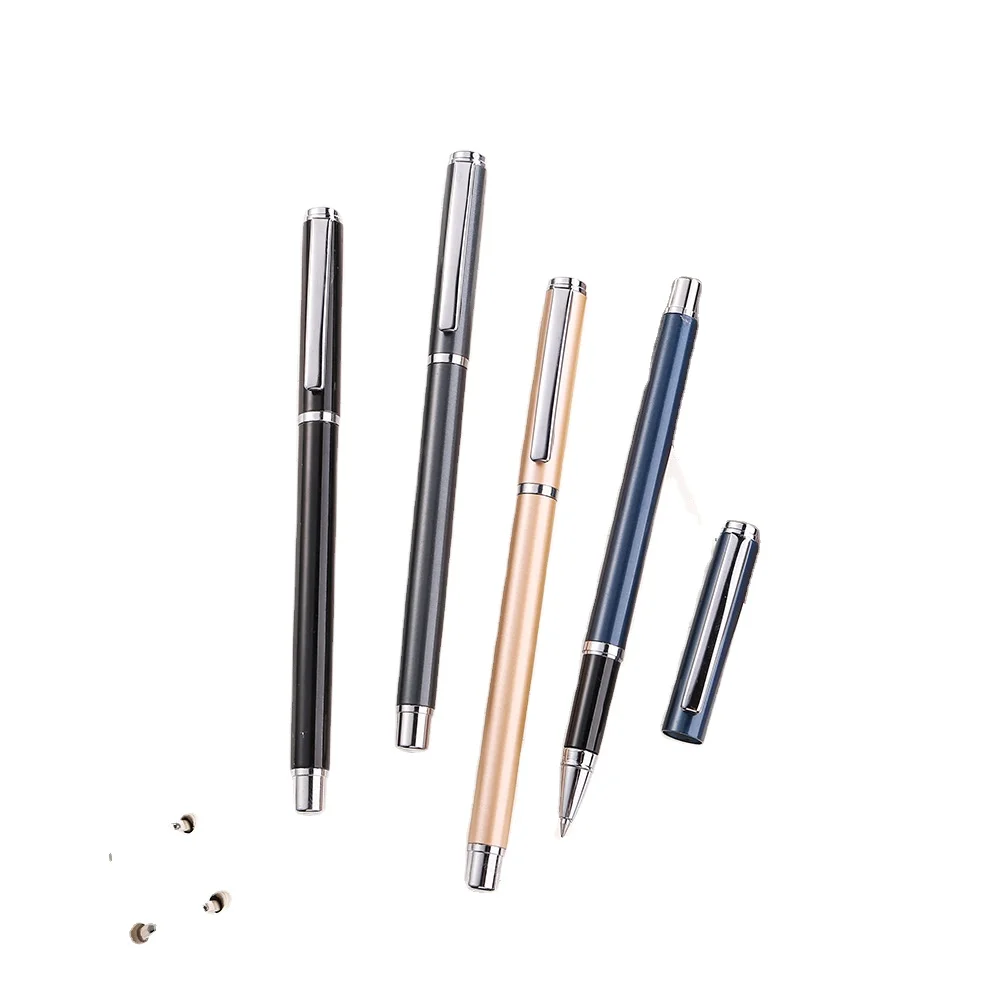 customized Low MOQ Metal Ballpoint luxury Pen Stainless Steel Penholder Ball Point Gel Ink Promotional metal Pens gel pen