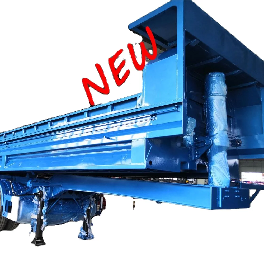 OYJD high sidewall payload less 35t light duty hydraulic cylinder 35cbm U-type box dump trailer mucks stone semitrailer on sale