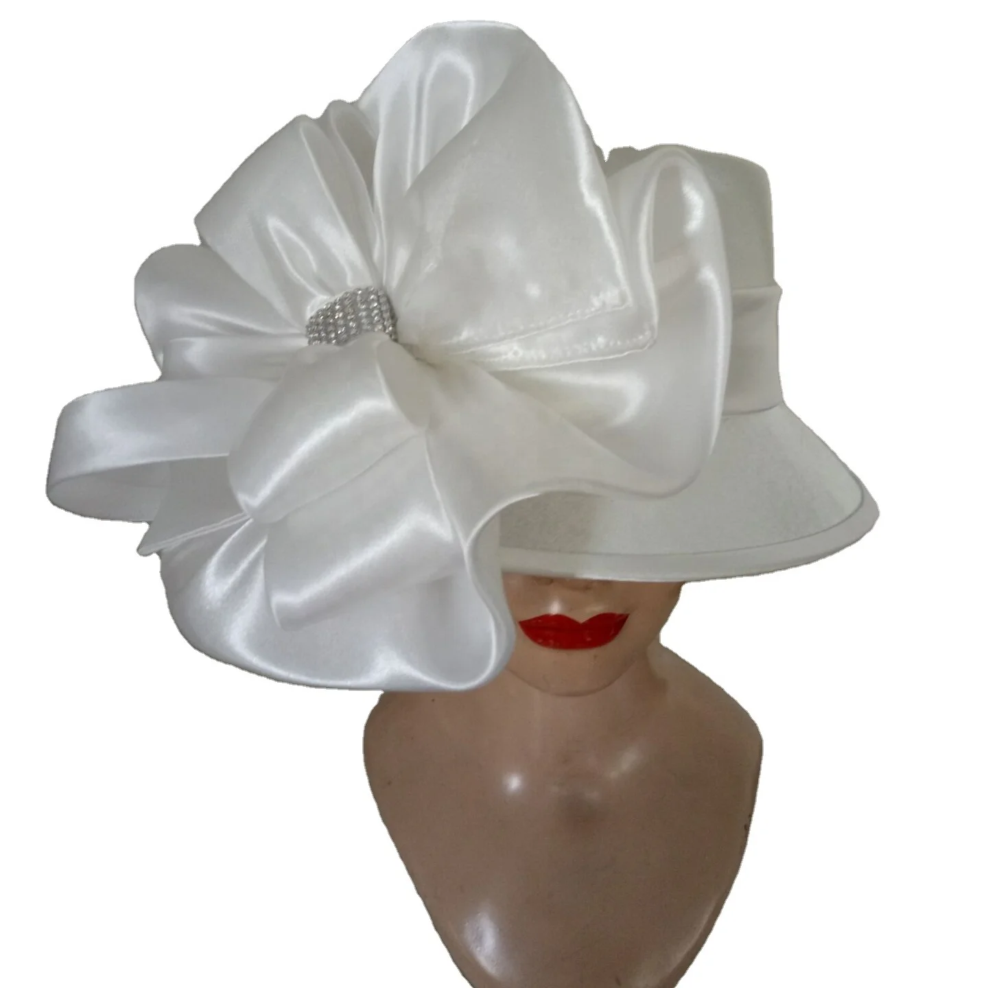 Универсальная атласная вечерняя Женская церковная шляпа Kingly, Новая Элегантная Женская белая шляпа для праздника на День Матери