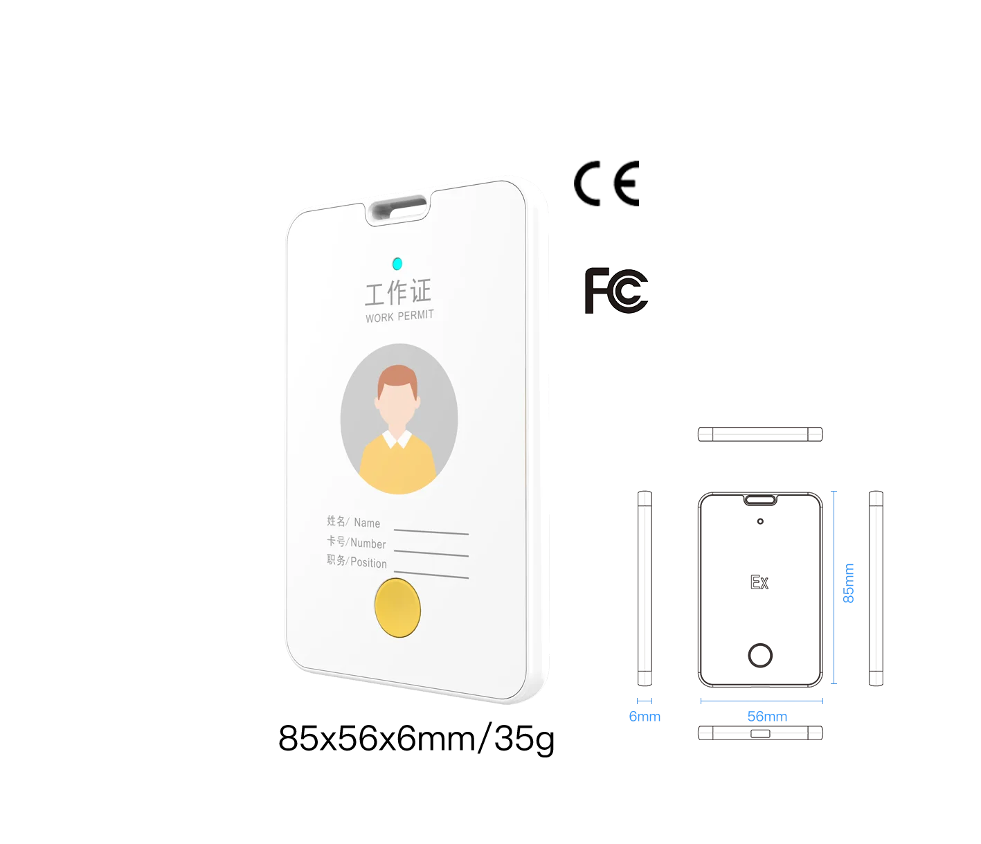 
UWB RTLS Location Tracking Employee ID Card Indoor Ranging High Accuracy 