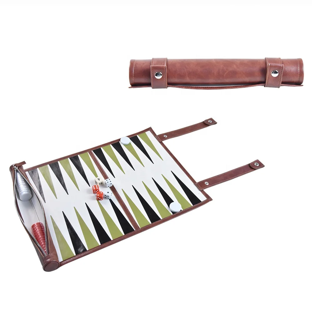 Custom handmade luxury best professional personalized travel magnetic leather backgammon