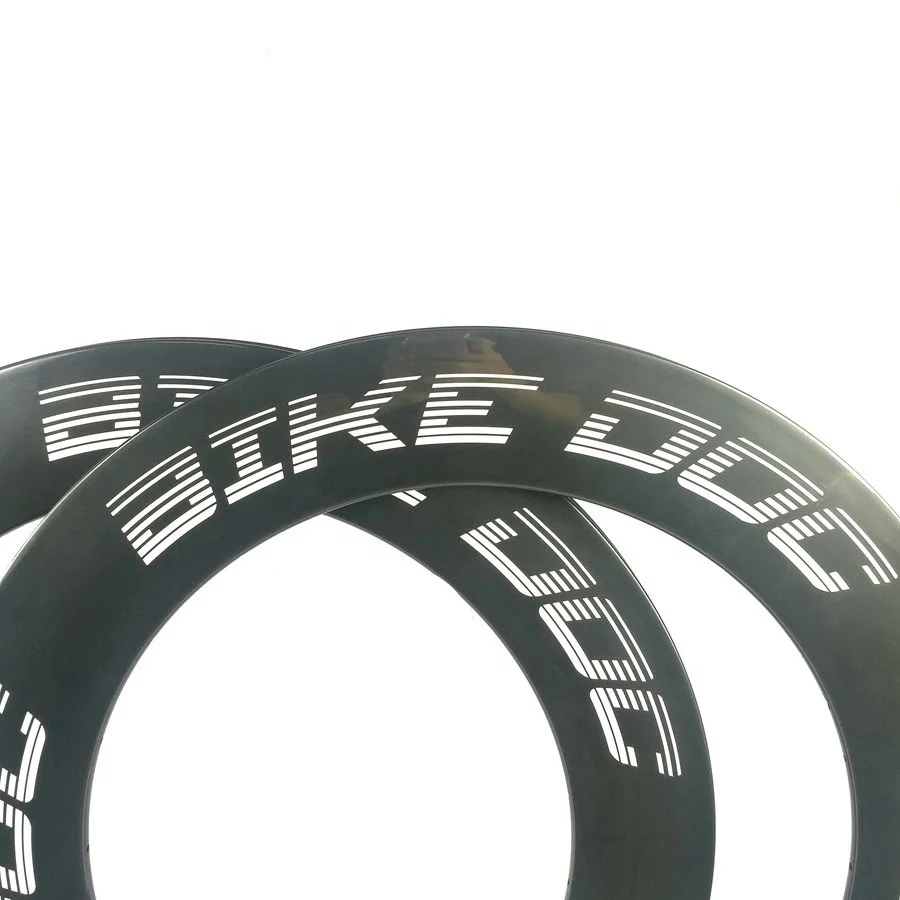 BIKEDOC Fixed Gear 28h 80 mm Carbon Rim Tubular Bicycle With Shiny Rims 700C Track Wheel Rims Clincher