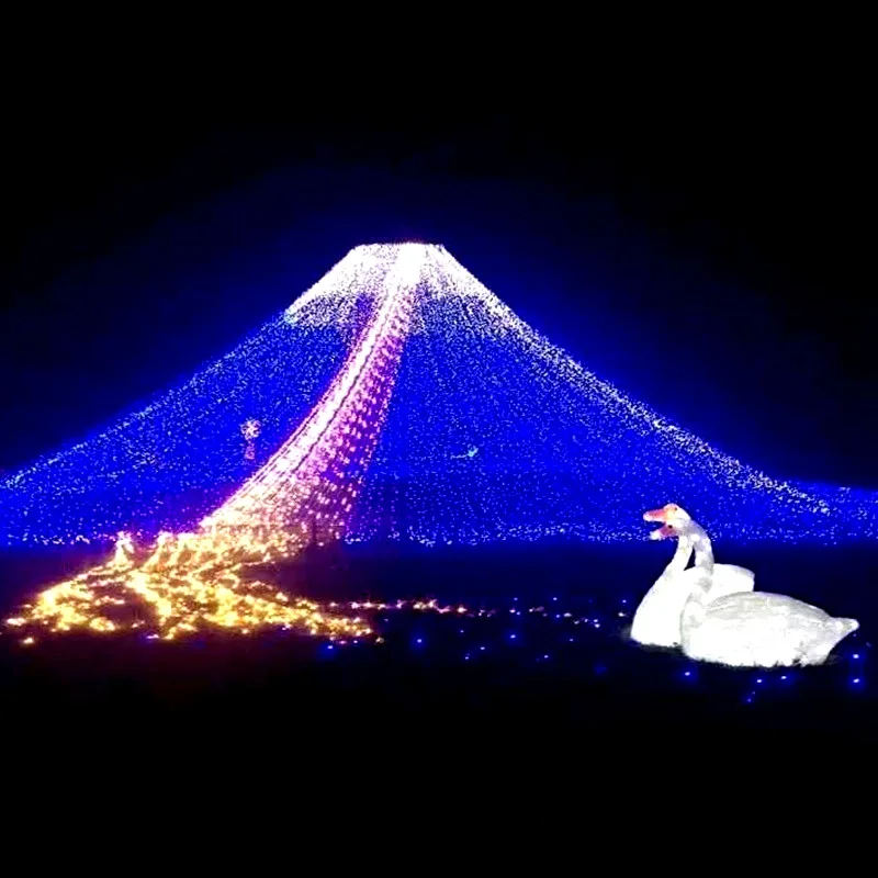 Outdoor commercial grade artificial 3D LED lighted fuji mountain display