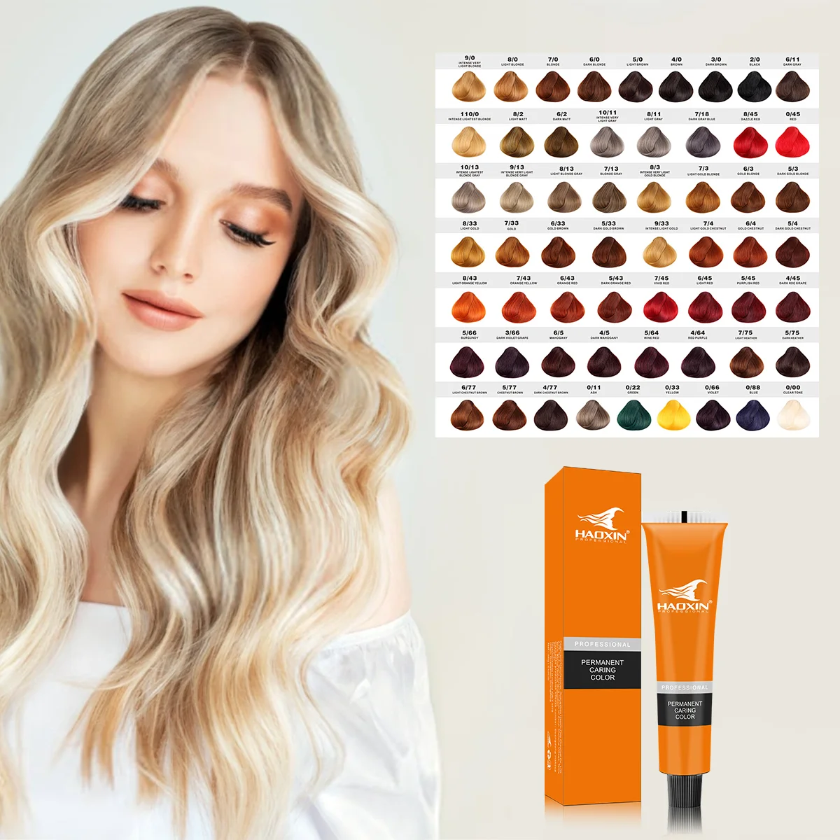 HAOXIN factory Professional organic premium hair color permanent dye hair color cream Long Lasting Salon Use Hair Color Cream