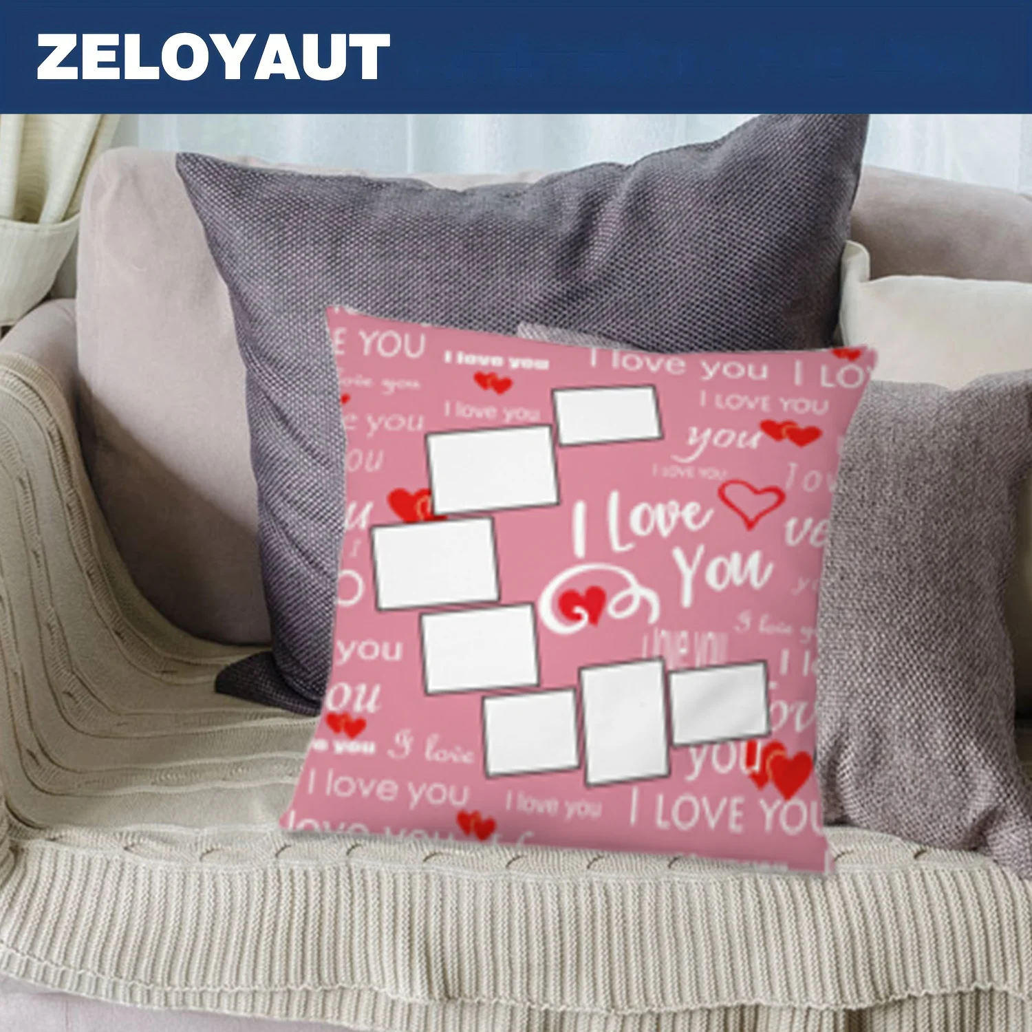 ZELOYAUT wholesale sublimation blanks, love pillowcase square throw cushion pillow covers for home hotel living room diy.