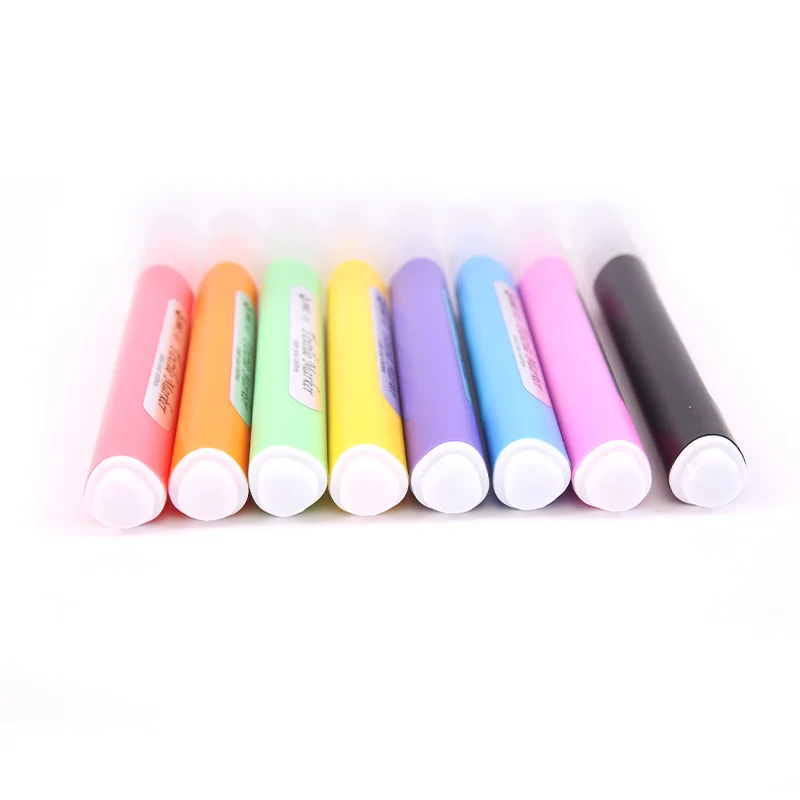 8 Colors permanent textile mini marker set for textile surfaces