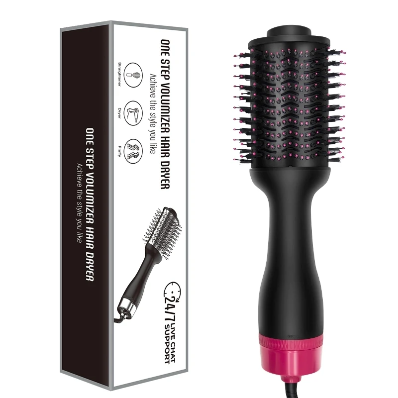 Multifunctional Hair Dryer Brush Volumizer One Step Ionic Hair Curler Straightener 4 In 1 Salon Electric Styling Hot Air Brush