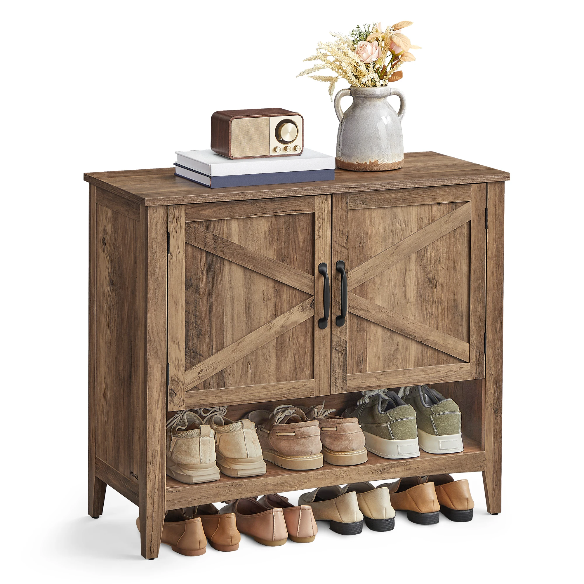 VASAGLE Living room furniture Nordic modern white shoe rack cabinet wooden Tipping Shoe Cabinet