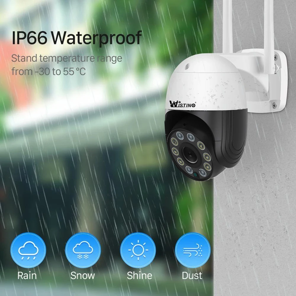 Wistino 4MP Outdoor Waterproof Audio Ptz Cctv Camera Colorful Night Vision PTZ Wifi Kit 4 Channel Cctv