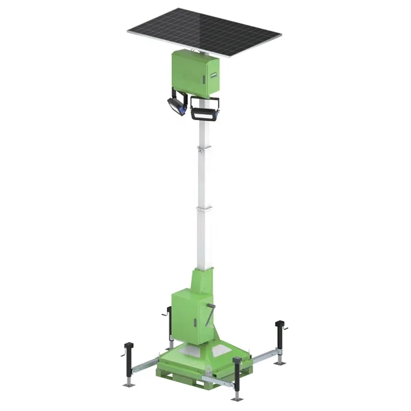 Block type solar power street CCTV camera surveillance tower for temporary surveillance site