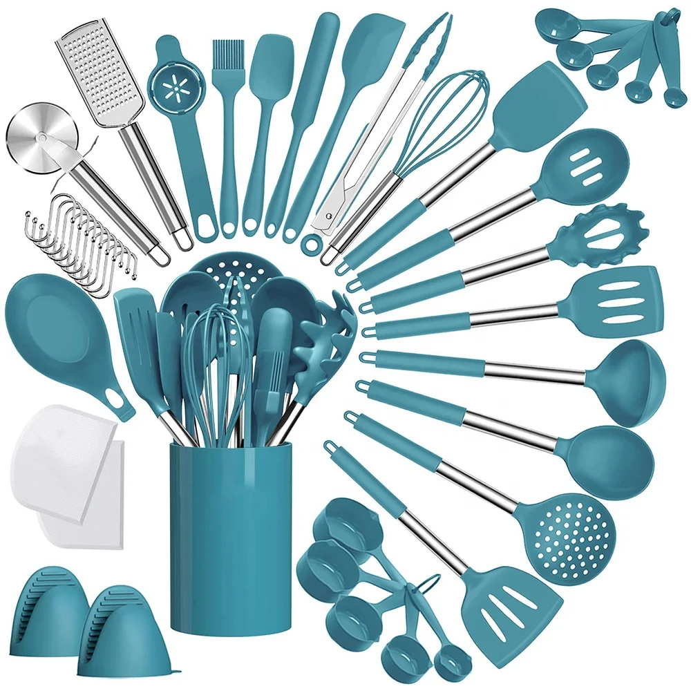 TOALLWIN kitchen tools gadgets household silicone cooking utensils kitchen set heat resistant silicone kitchen utensils set