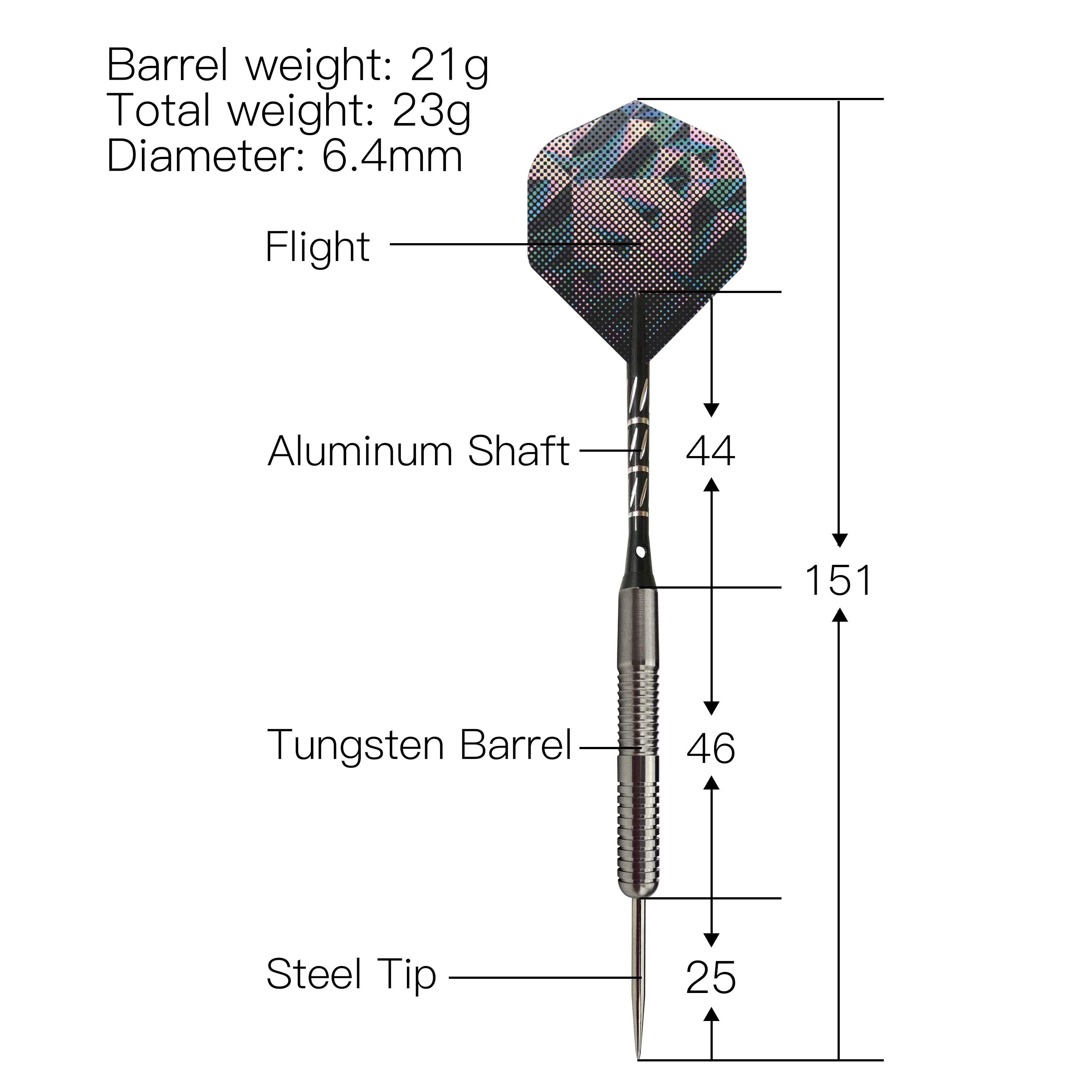 3 Pcs/set High Quality Professional 23g 95% Tungsten Steel Tip Darts Set indoor or Outdoor dart game Accept Customization design