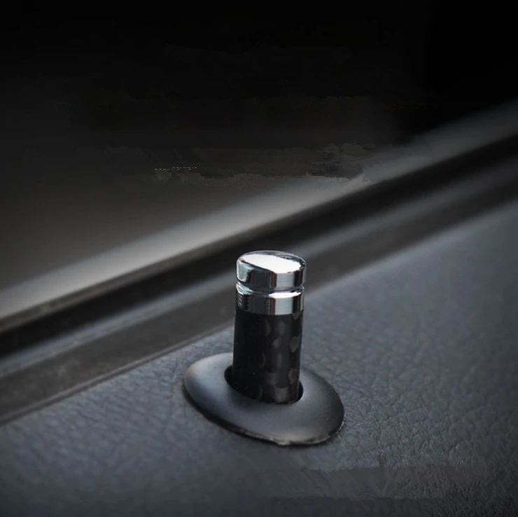 4pcs Car Modification Parts Carbon Fiber Door Lock Pin Lifting Bolt Trim For Mercedes Benz Carlsson Lorinser Amg W202 W204 W124