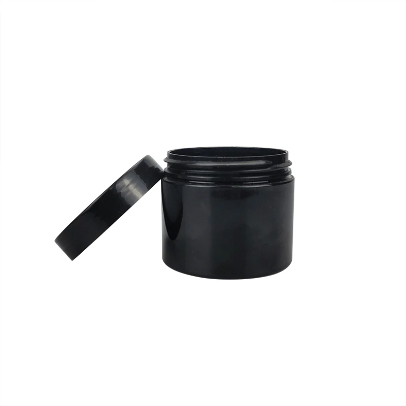 Black plastic skincare cream jars 50 ml 80 ml 100 ml 150 ml 200 ml 250 ml  Body Scrub Cream PET Container with lid