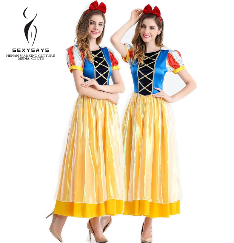 
2021 new design Cosplay Costume teen girl Halloween Clothing Quantity sexy Snow White Dress Trailing sexy The long skirt 