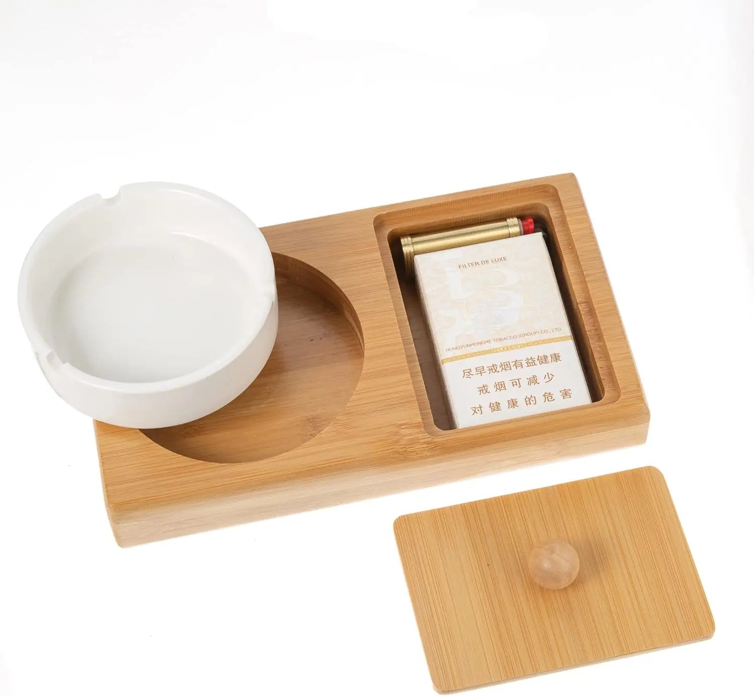 Windproof Ash Tray, Cute Ashtray with Lid Stainless Steel Liner, Cool Ashtrays for Cigarettes Outdoor or Indoor Use