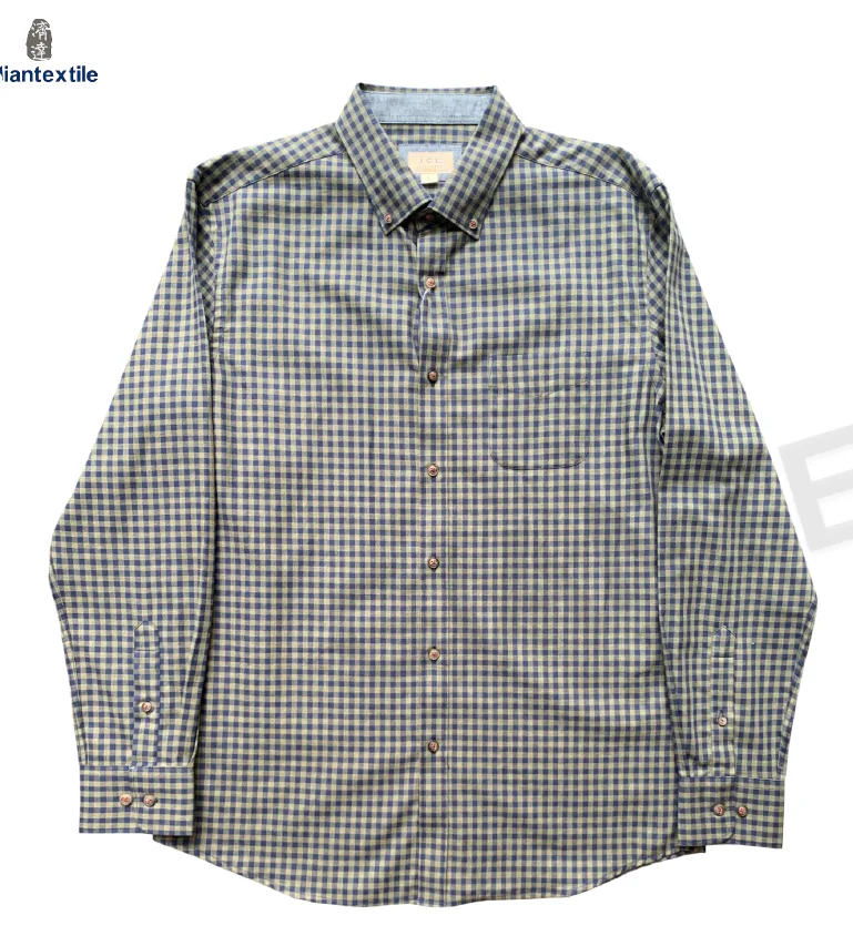On Sale Stock Yarn Dyed  Plaid Long Sleeve Shirt with Low Price Only