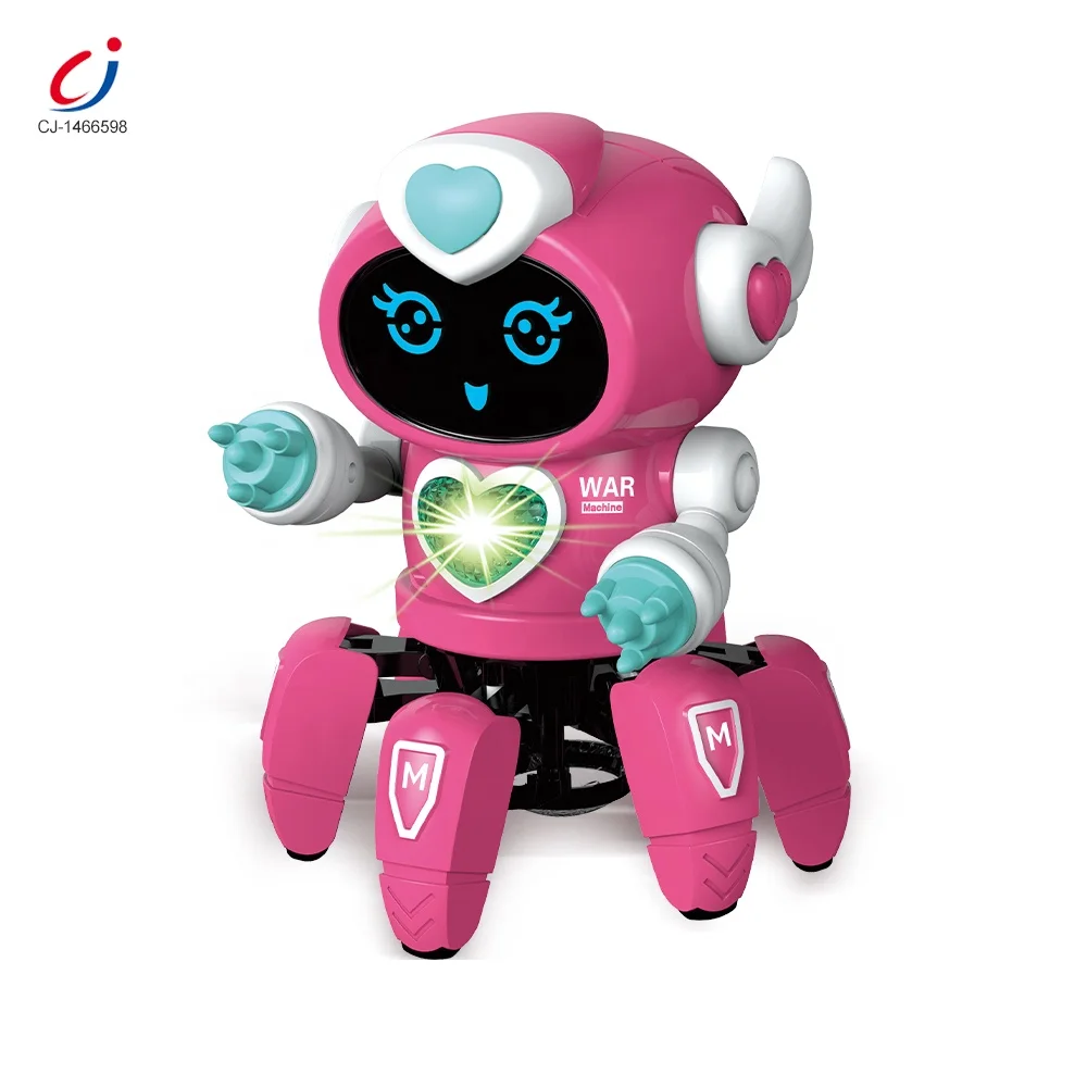 Hot selling smart space six-claw robot educational interactive walking music light dancing robot toy with light and music