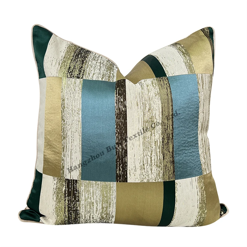 High Quality Square Satin Modern Luxury Jacquard Throw Pillow Cover Cushion Case Decorative Pillowcase for Sofa 18x18