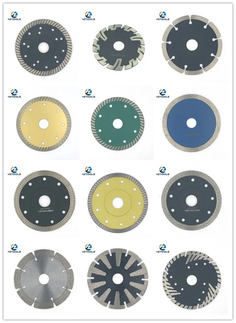Grade a 115*1.2*10*22.23mm Tile Diamond Blade ultra Thin Turbo Mesh for Cutting Ceramic