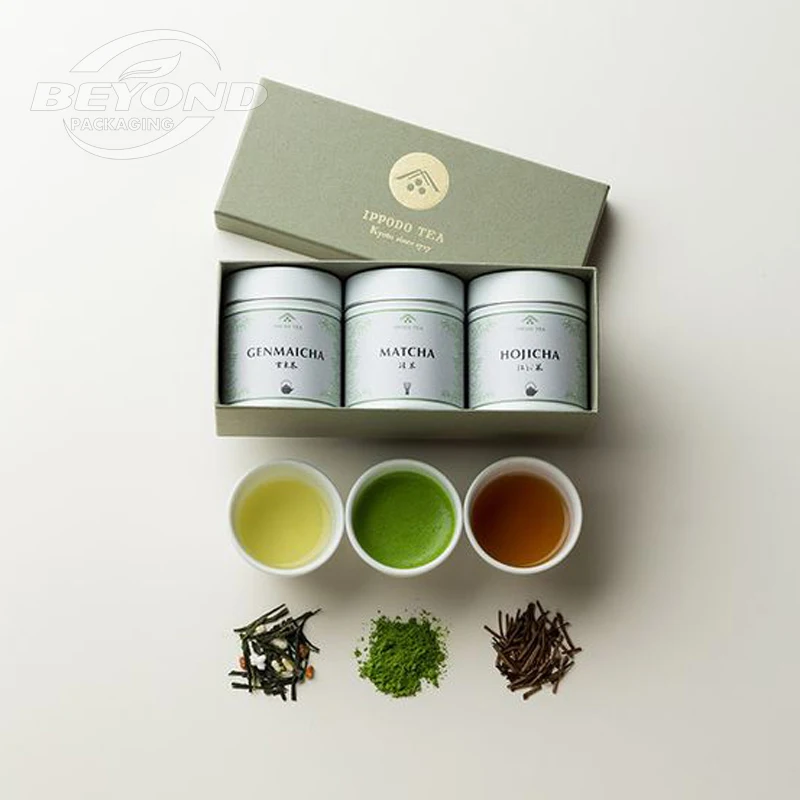Eco friendly food grade recycled round cardboard paper tube gift boxes set with for tea package