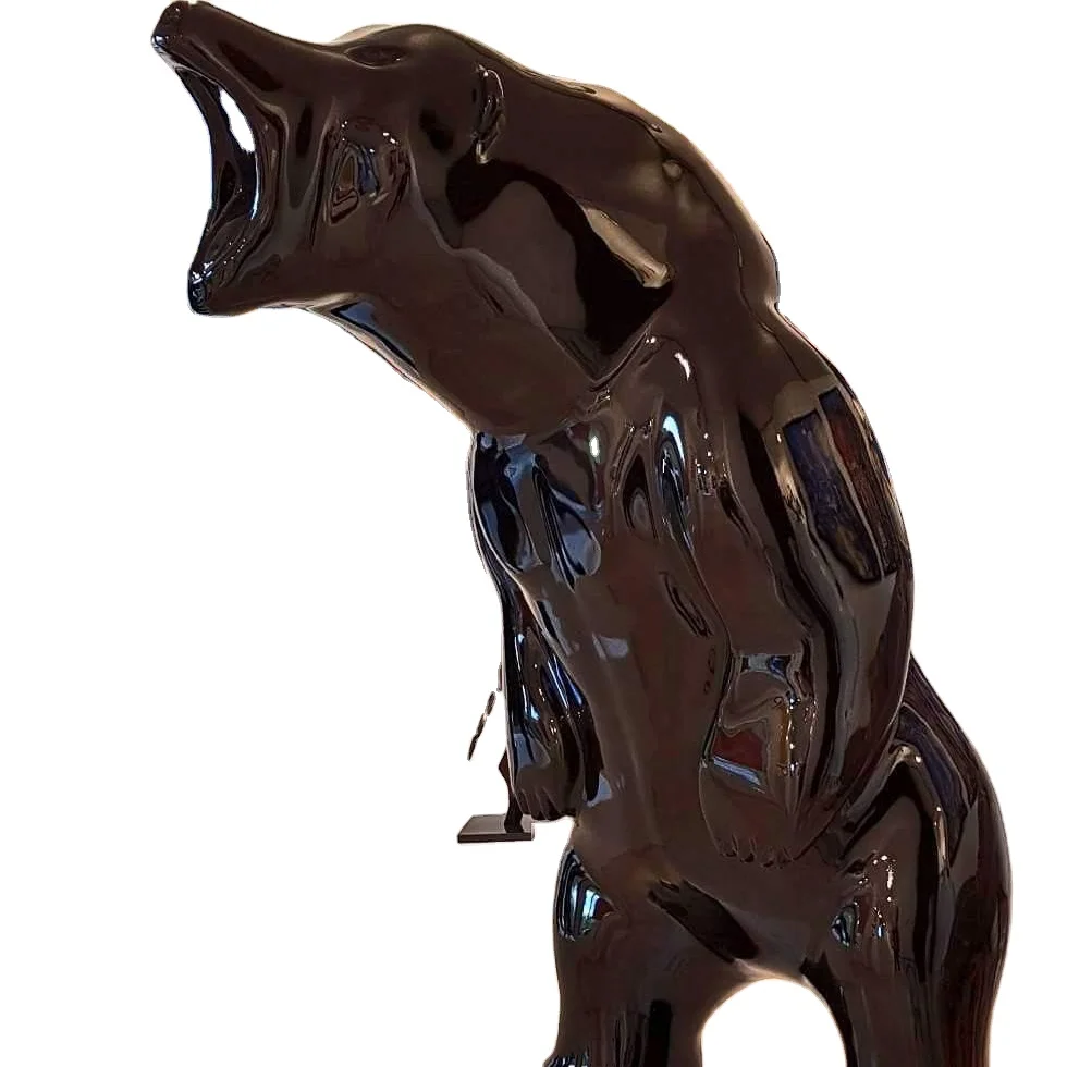 Custom Life Size Silver Fiberglass Gorilla Statue For Garden