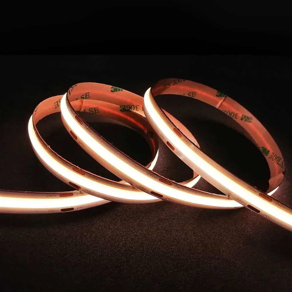 Flexible 384 Chips/m COB LED Strip Light 3000K 4000K 6500K 12V  LED Tape Light Strip  for decorating home smart lighting