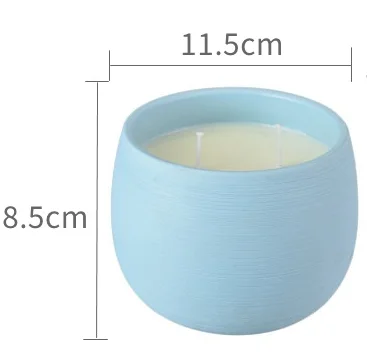 Wishhouse Top Quality Customization Wholesale Candle Vessels Colorful Ceramic Candle Jar For Soy Wax Scented Candles