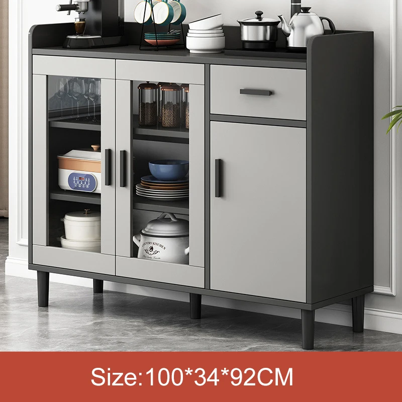 Modern Luxury Home Kitchen Dinning Room Furniture Storage Buffet Cabinets Glass Wooden Sideboard