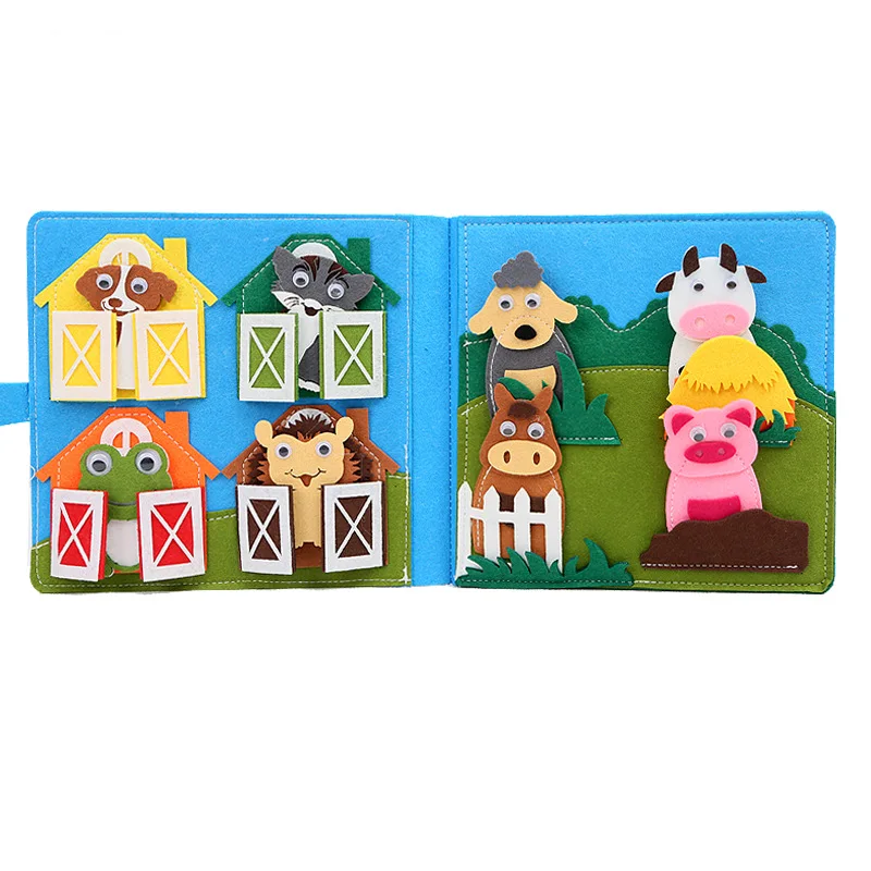 3D felt work book educational sensory toys preschool kids soft felt busy Quiet book board for kids