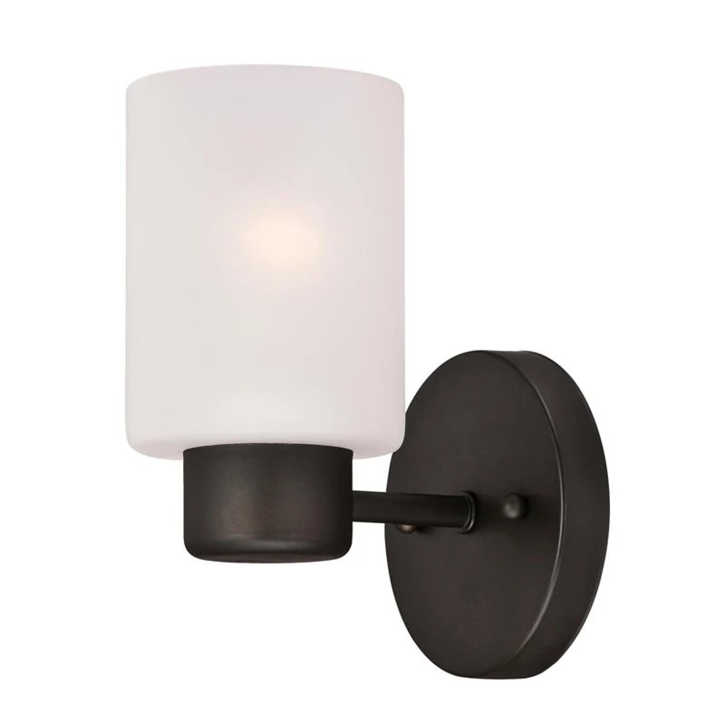 Factory Supply Brushed Nickel Linen Textured Frosted White Glass Mount Sconce Light Wall Fixture