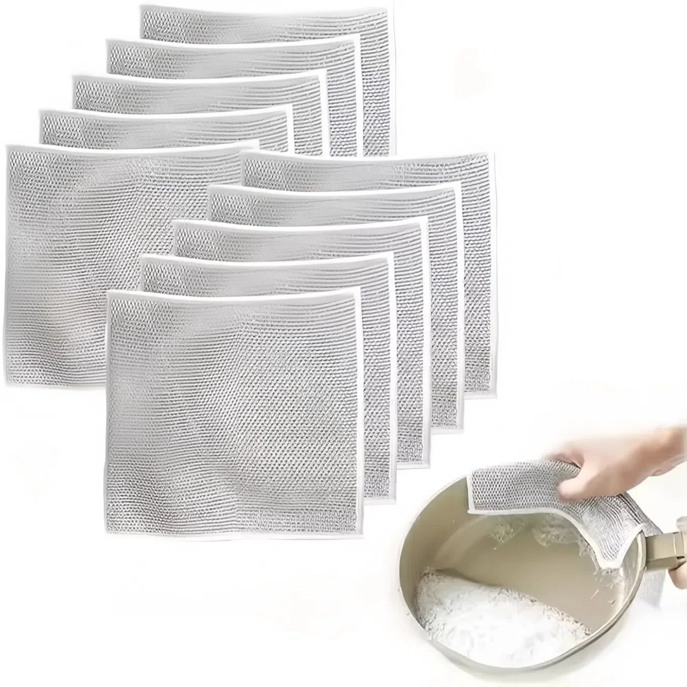 Custom Logo Wire Dishcloth Multipurpose Wire Dish washing Kitchen Rags Wet Dry Cleaning Cloth Wire Dish Towels