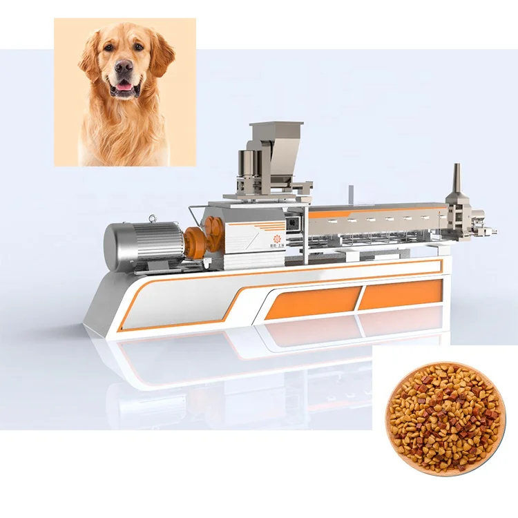 Full production line cold extrusion 200kg/h-6000kg/h dry pet dog food production machine