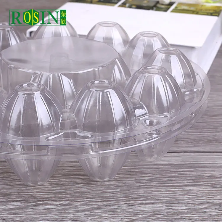 Egg Carton 6 15 Holes Plastic Egg Round Tray With Lid Clear Clamshell Disposable Wholesale Blister Tray Transparent