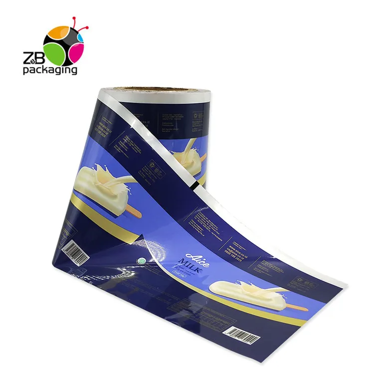 Custom print ice cream packaging laminating food grade pe plastic film roll