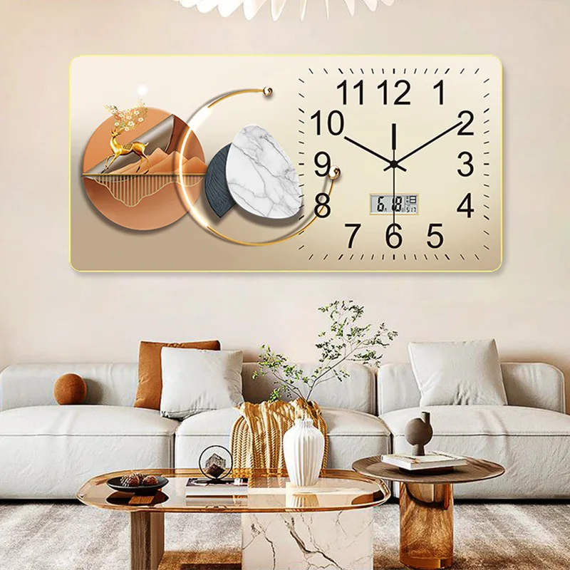 Modern Minimalist Living Room Wall Clock Slightly Luxury Decoration with Quartz Motivity and Resin Body Trending Pocket Watch