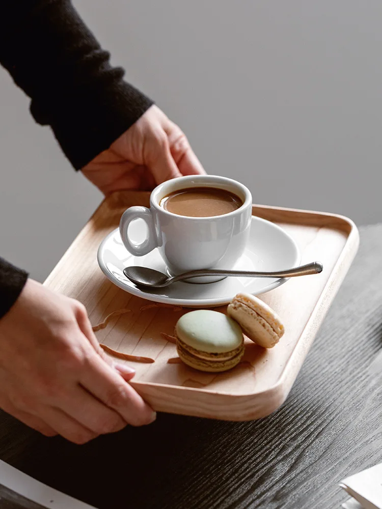 
100ml Coffee Cup European Style White Ceramic With Saucer High Temperature Resistant Italian Black Coffee Cup 