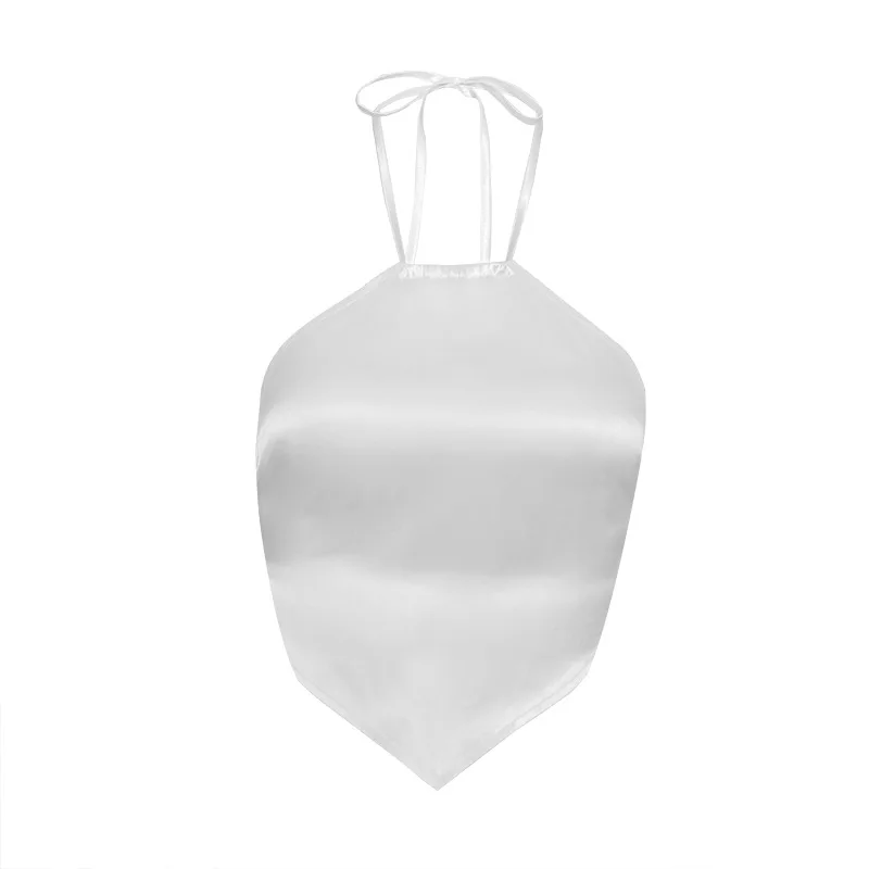 
Breathable tee rhombus bellyband halter tops Backless sexy white thin tank top 2021 custom logo Ribbed workout blouse 